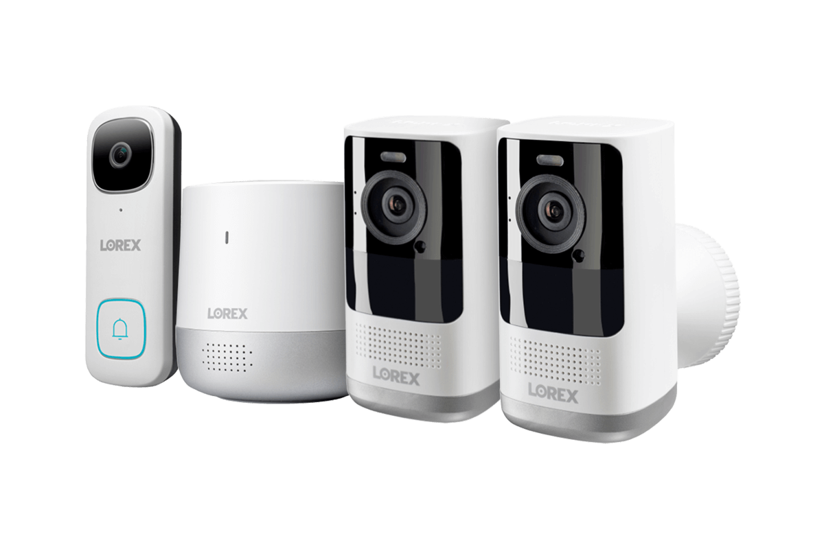 2K Wire-Free, Battery-operated Security System (2-Cameras) with 2K Wi-Fi Video Doorbell