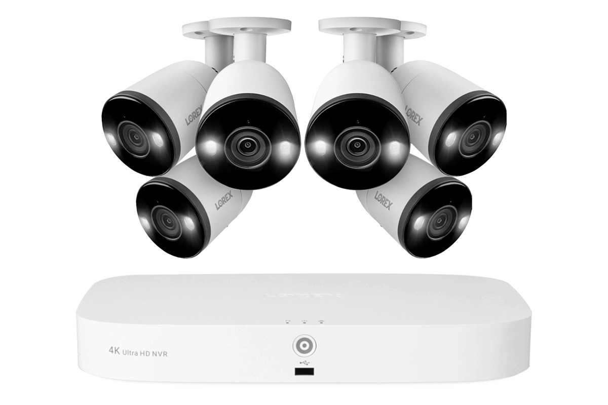 4K 8-channel 2TB Wired NVR System with 6 Smart Deterrence Cameras