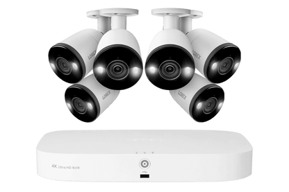 4K 8-channel 2TB Wired NVR System with 6 Smart Deterrence Cameras