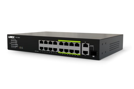 Lorex 16-Port Ethernet PoE+ Unmanaged Switch with 8-Port Long Range PoE+ and 250W PoE Budget