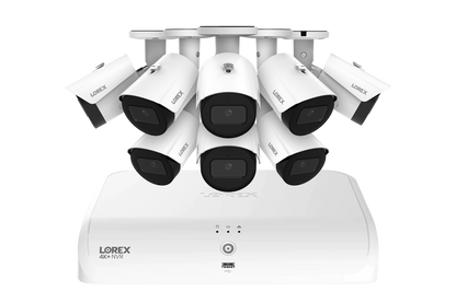 Lorex Fusion Series 4K 16 Camera Capable (8 Wired + 8 Fusion Wi-Fi) 2TB Wired System with A14 IP Bullet Cameras - White 8
