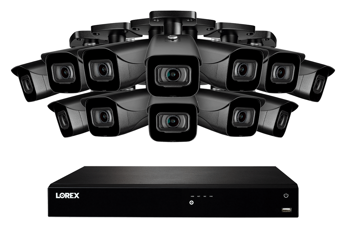 Lorex Fusion 4K 16-Channel 3TB Wired NVR System with IP Bullet Cameras