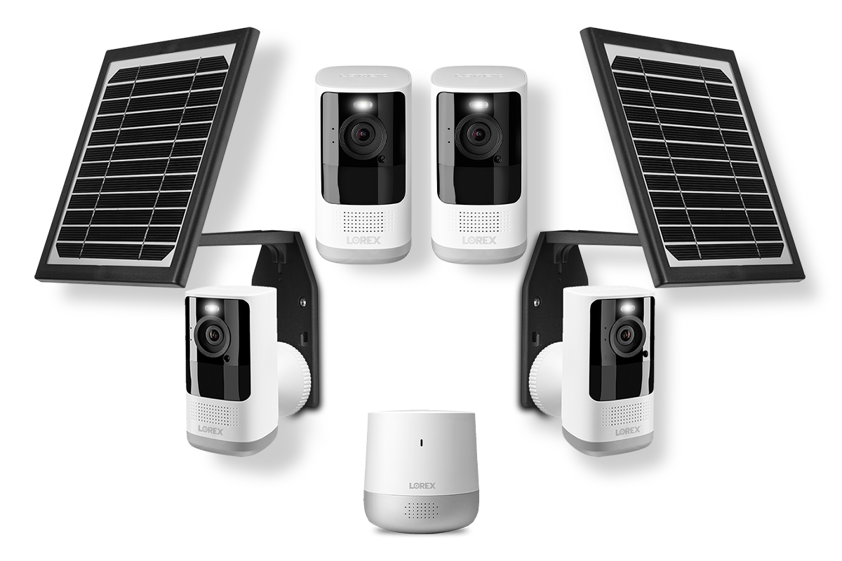 Lorex 2K Security System with 4 Battery-Operated Cameras and Solar Panels