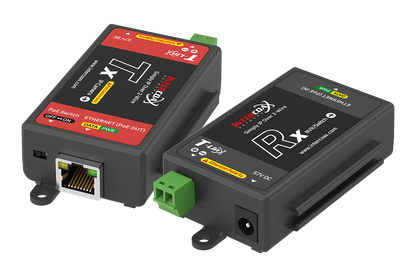 Single Port IP & PoE over 2-wire Set (300m/1000ft end-to-end converters)