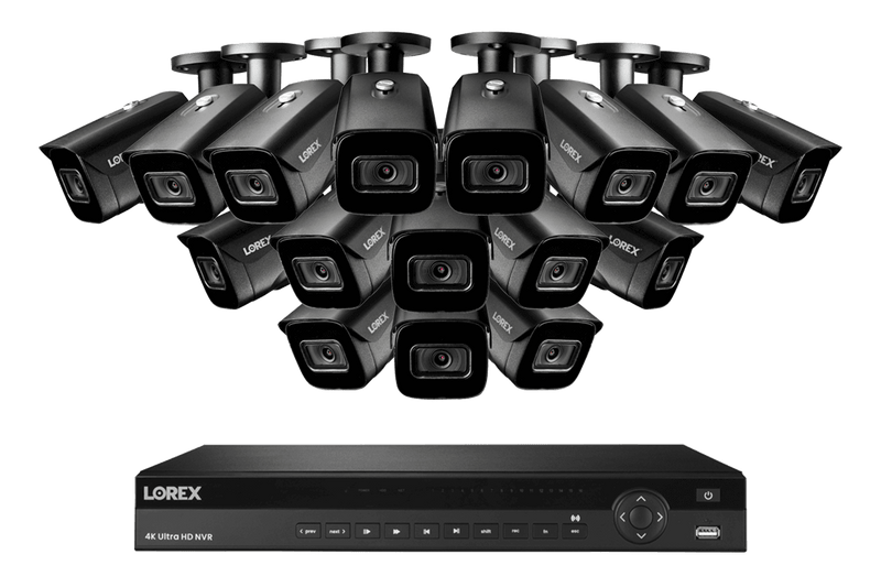 16-Channel Nocturnal NVR System with Sixteen 4K (8MP) Smart IP Security Cameras with Real-Time 30FPS Recording and Listen-in Audio
