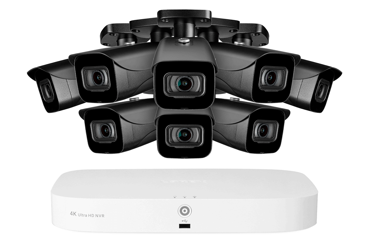 Lorex Fusion 4K 16-Camera Capable (8 Wired + 8 Wi-Fi) 2TB NVR System with Bullet Cameras - Black 8