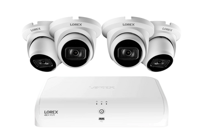 Lorex 4K Fusion 2TB Wired NVR System with 4K IP Dome Cameras