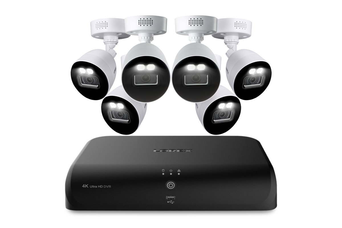 Lorex Fusion 4K 12 Camera Capable (8 Wired + 4 Wi-Fi) 2TB Wired DVR System with Active Deterrence Bullet Cameras