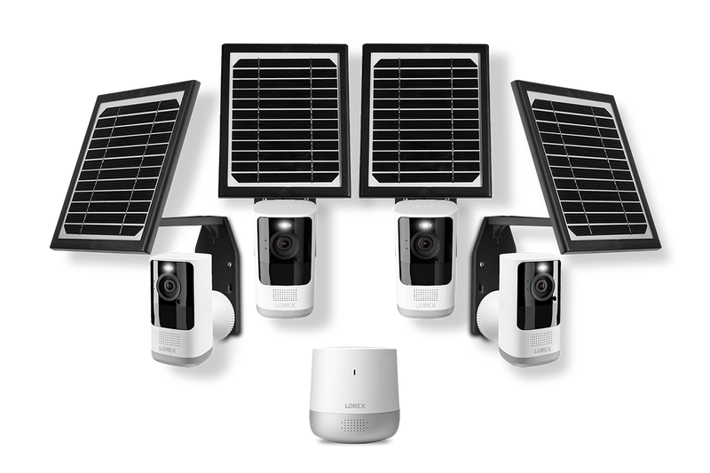 Lorex 2K Security System with 4 Battery-Operated Cameras and Solar Panels