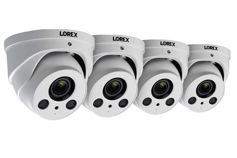 4K Nocturnal Motorized Zoom Lens IP Audio Dome Security Camera - White (4-Pack)