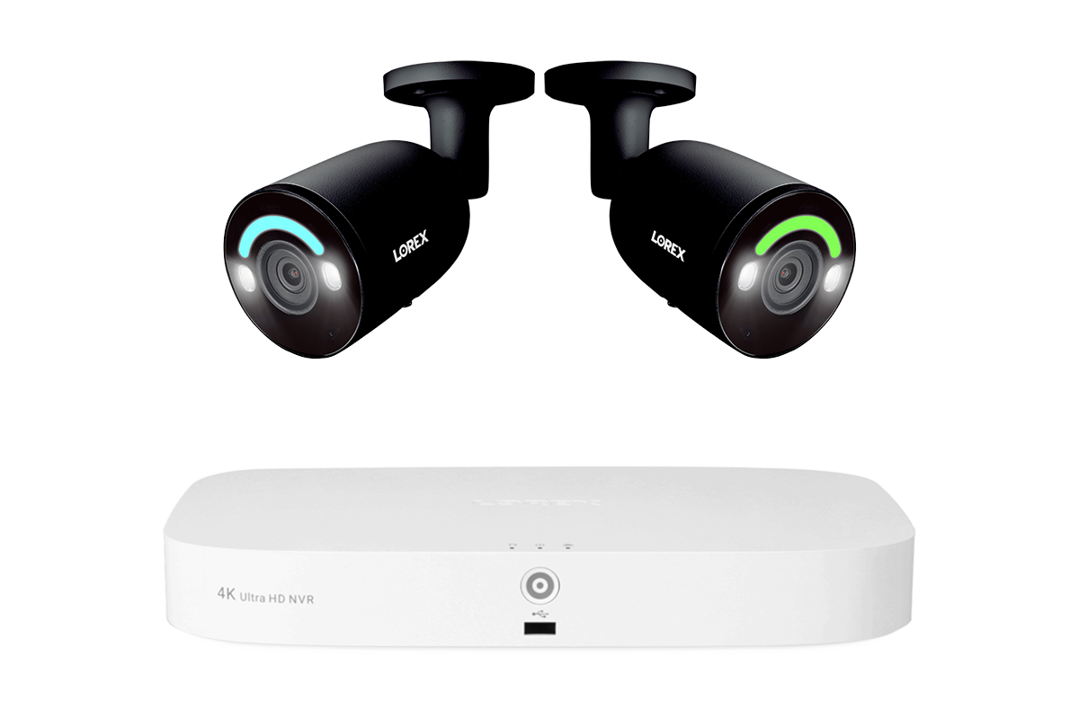 Lorex Fusion 4K 16 Camera Capable (8 Wired and 8 Wi-Fi) 2TB Wired NVR System with Bullet AI PoE Cameras Featuring Smart Security Lighting
