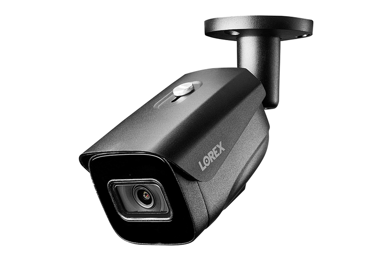 4K (8MP) Smart IP Black Security Camera with Listen-in Audio and Real-Time 30FPS Recording