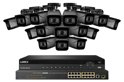 32-Channel NVR System with Sixteen 4K (8MP) IP Cameras
