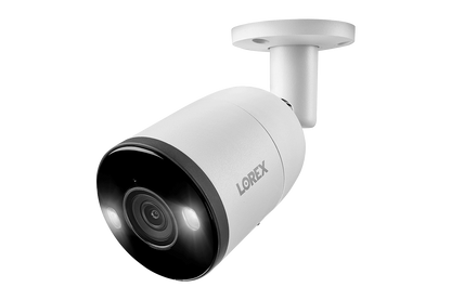 Lorex Fusion 4K (16 Camera Capable) 4TB Wired NVR System with 8 Bullet Cameras Featuring Smart Deterrence and Two-Way Talk