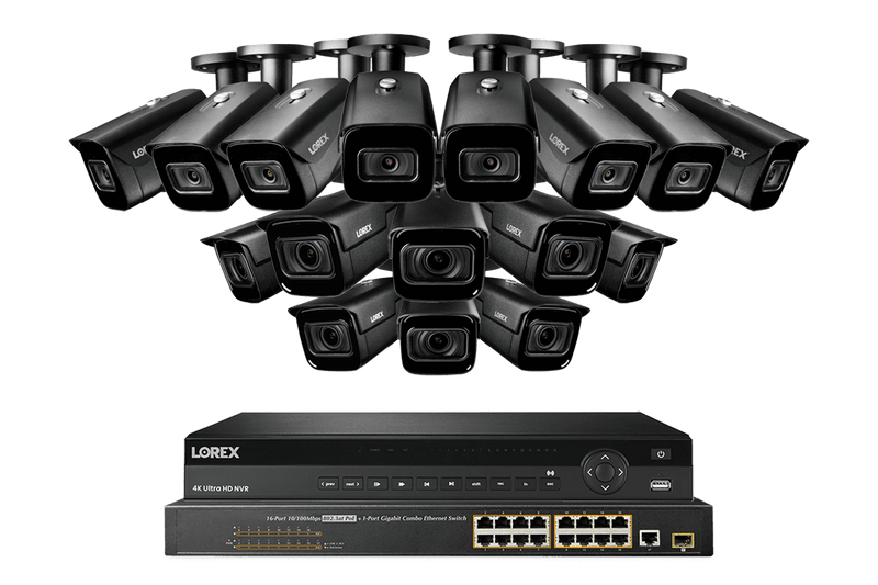 Lorex Nocturnal 4K 32-Channels 4TB NVR System with 8 Motorized Varifocal Cameras and 8 Audio Cameras