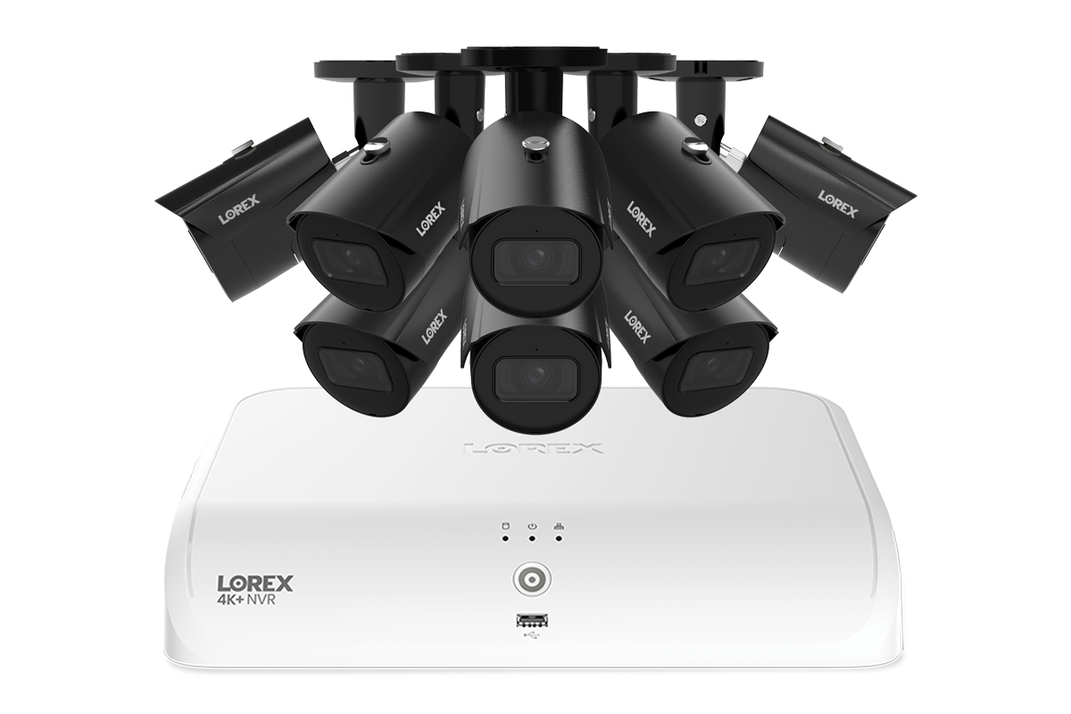 Lorex Fusion Series 4K+ 16 Channel (8 Wired + 8 Fusion Wi-Fi) 2TB Wired System with A4 Wired 2K IP Bullet Cameras - Black 8