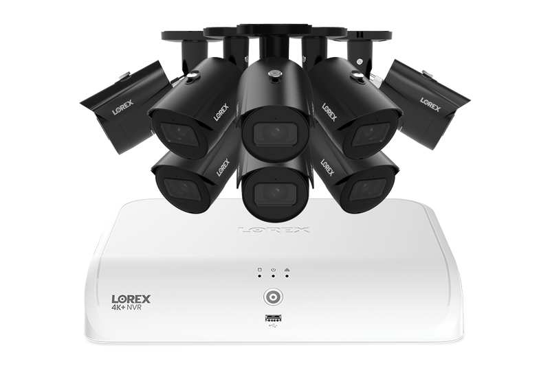 Lorex Fusion Series 4K+ 16 Channel (8 Wired + 8 Fusion Wi-Fi) 2TB Wired System with A4 Wired 2K IP Bullet Cameras - Black 8