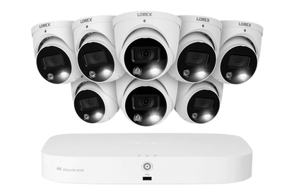 4K 8-channel 2TB Wired NVR System with 8 Smart Deterrence and mask detection Cameras