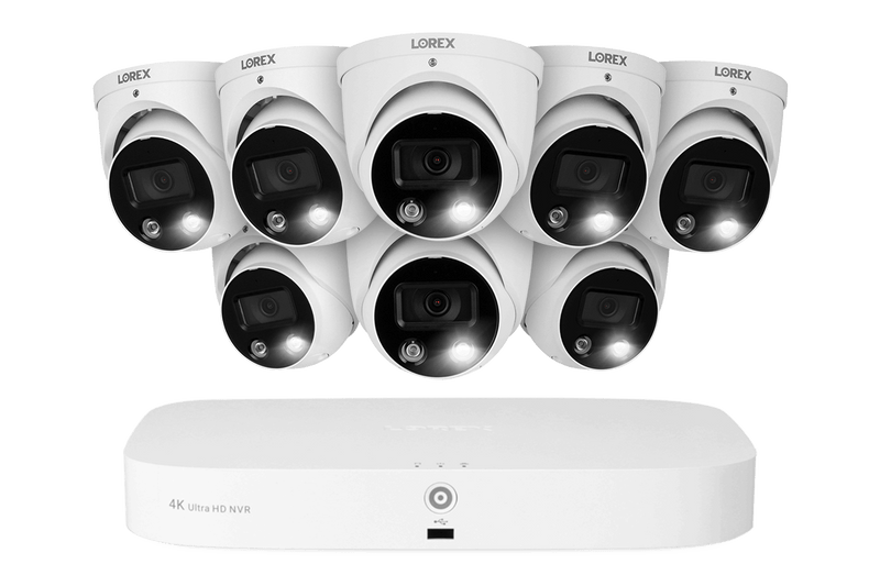 4K 8-channel 2TB Wired NVR System with 8 Smart Deterrence and mask detection Cameras