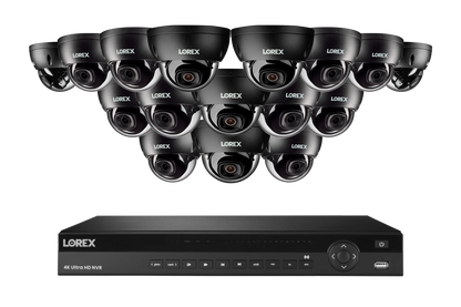 Lorex Fusion Series 4K 16 Camera Capable (Wired or Fusion Wi-Fi) 4TB Wired NVR System with 4MP (2K) A4 IP Dome Cameras - Black 16