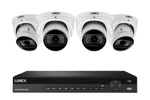 Lorex 4K (16 Camera Capable) 4TB Wired NVR System with Nocturnal 3 Smart IP Dome Cameras with Listen-in Audio and Motorized Varifocal Lenses - White 4