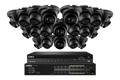 Système NVR filaire Lorex 4K (compatible avec 32 caméras) de 6 To avec 3 caméras tourelles IP intelligentes Nocturnal 3, fonction d'écoute audio et enregistrement à 30 images/seconde.