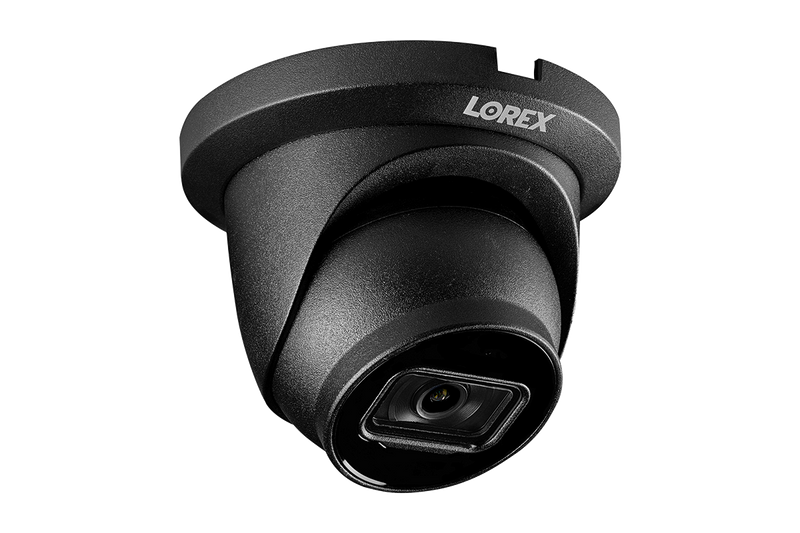 4K (8MP) Smart IP Black Dome Security Camera with Listen-in Audio and Real-Time 30FPS Recording