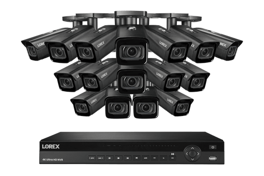 Lorex 4K (16 Camera Capable) 4TB Wired NVR System with Nocturnal 3 Smart IP Bullet Cameras with Motorized Varifocal Lens - Black 16