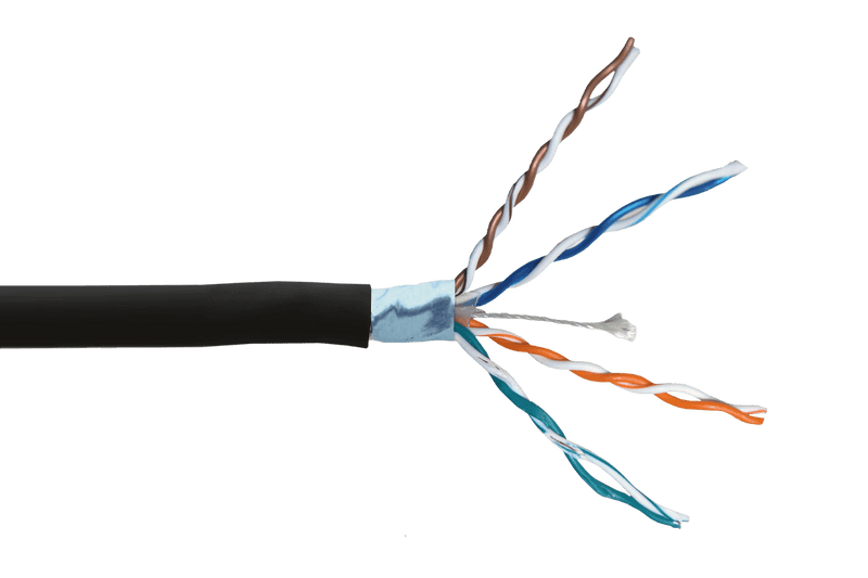 CAT6 Outdoor Extension Cable, Weather Shielded, cUL CMR Riser Rated, UV Treated, Direct Burial Underground