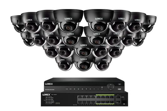 Lorex Elite Series 4K 32 Camera Capable 8TB Wired NVR System with 4MP (2K) A4 IP Dome Cameras