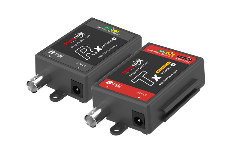 Single Port IP & PoE over Coax Set (400m/1300ft end-to-end converters)