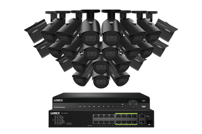 Lorex Elite Series 4K 32 Camera Capable 8TB Wired NVR System with 4MP (2K) A4 IP Bullet Cameras
