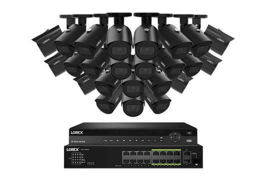 Lorex Elite Series 4K 32 Camera Capable 8TB Wired NVR System with 4MP (2K) A4 IP Bullet Cameras