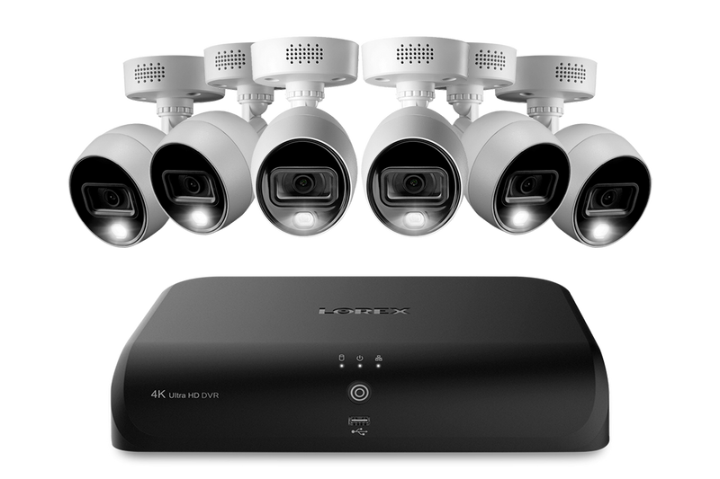 Lorex 4K (8 Camera Capable) 2TB Wired DVR System with Active Deterrence Bullet Cameras