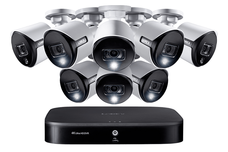 4K Ultra HD 8-Channel Security System with 8 Active Deterrence 4K (8MP) Cameras, Advanced Motion Detection and Smart Home Voice Control