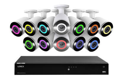 Lorex Fusion 4K 16-Channel 3TB Wired NVR System with Bullet Camera Featuring Smart Security Lighting and 2-Way Audio