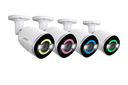 Lorex 4K Smart Security Lighting Deterrence Bullet AI PoE IP Wired Cameras