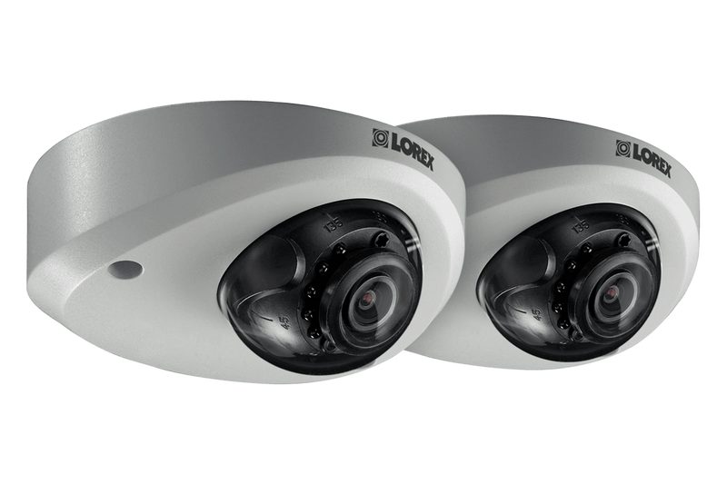 Mini Audio HD IP 2K Metal Dome Security Camera, 150ft Color Night Vision (2-pack)