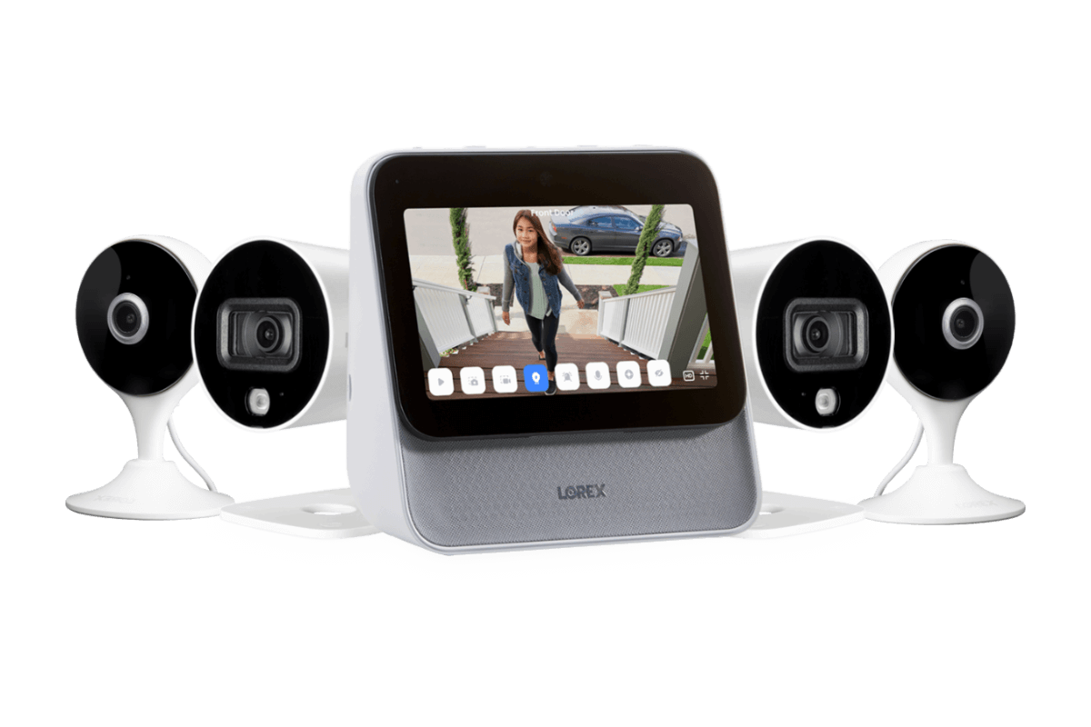 Lorex Smart Home Security Center with Two 1080p Outdoor and Two 2K Indoor Wi-Fi Security Cameras