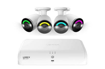 Lorex 4K Fusion 2TB Wired NVR System with 4K IP Bullet Smart Security Lighting Cameras
