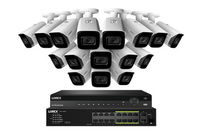 Lorex 4K (32 Camera Capable) 8TB Wired NVR System with Nocturnal 3 Smart IP Bullet Cameras Featuring Listen-In Audio and 30FPS Recording