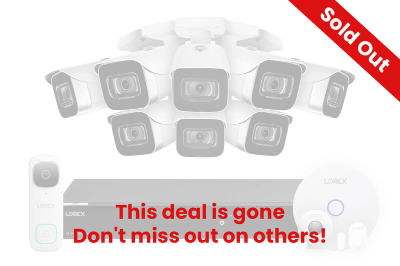 Lorex Fusion 4K 16-Channel 3TB Wired NVR System with 8 Cameras + 2K Wi-Fi Video Doorbell and Smart Sensor Kit