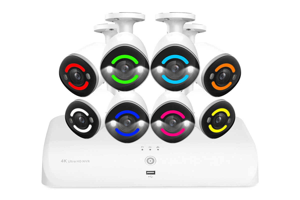 Lorex Fusion 4K 16-Channel 2TB Wired NVR System with 8 Smart Security Lighting Cameras