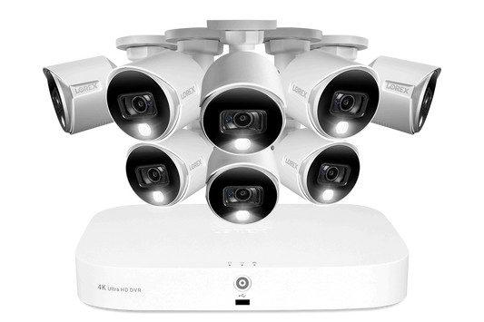 4K Wired DVR Security System with 8 Active Deterrence Cameras, Smart Motion Detection and Face Recognition
