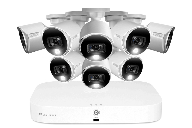 4K Wired DVR Security System with 8 Active Deterrence Cameras, Smart Motion Detection and Face Recognition