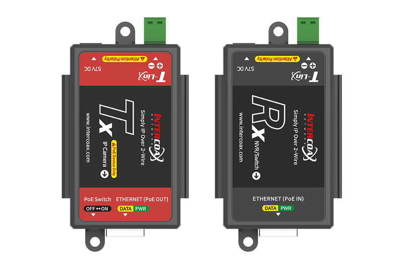 Single Port IP & PoE over 2-wire Set (300m/1000ft end-to-end converters)