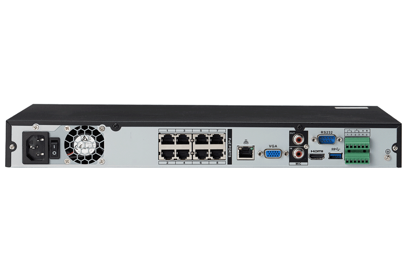4K Ultra HD 8 Channel Security NVR, 2TB Hard Drive, POE, Records 4K (4 x 1080p) at 30FPS with Audio Recording