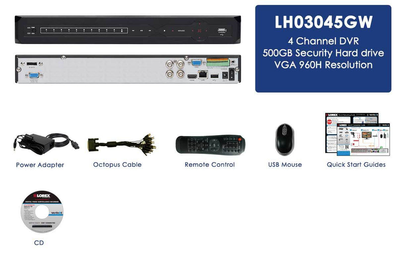 4-Channel Security DVR with Internet Remote Viewing