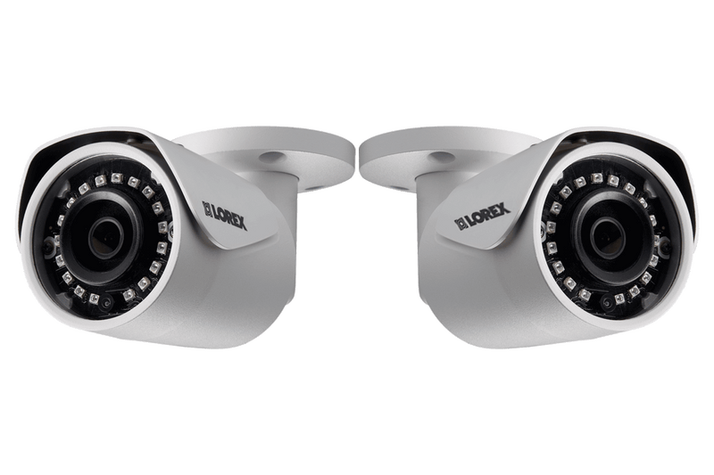 4MP Outdoor Metal Camera with 130FT Color Night Vision-White (2-pack)