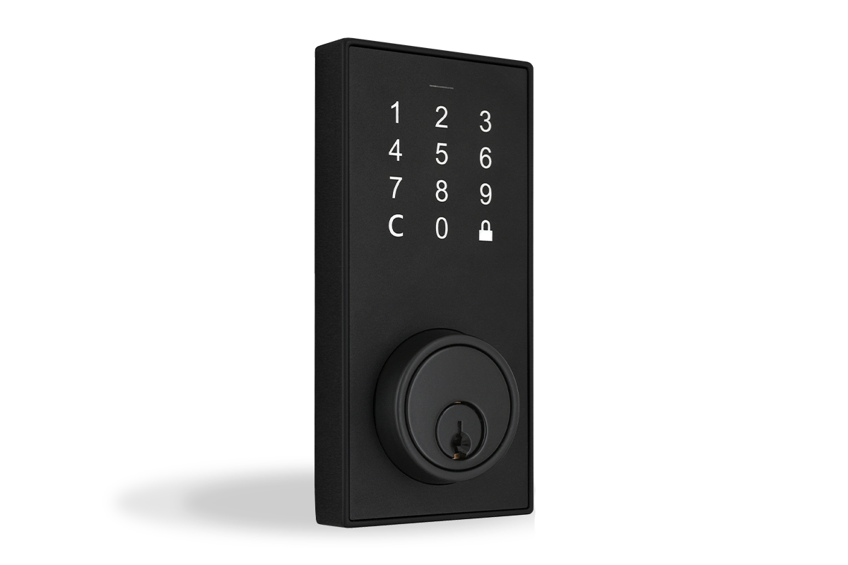 Bluetooth Deadbolt Smart Lock with Touchpad and App Control - Matte Black